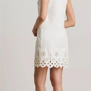 Ralph Lauren White Sleeveless Shift  Dress